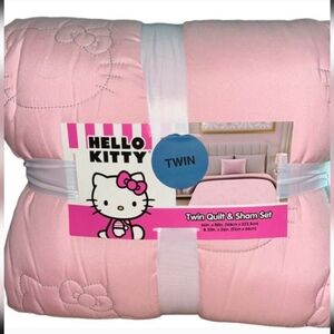 New HELLO KITTY Twin Pink Quilt & Sham Set 66" x 88" New HELLOKITTY Twin…